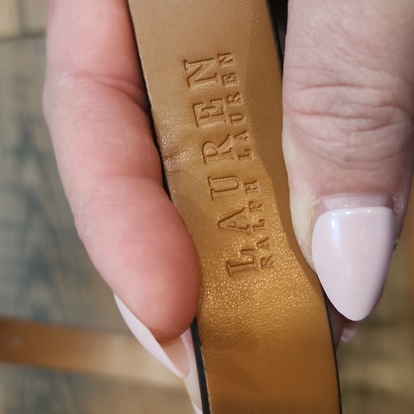 Lauren Ralph Lauren Pebble Leather Heritage Revival Navy Coastal Gold Large Belt main image 4